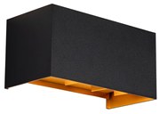 Kültéri fali lámpa fekete arannyal, beépített LED-del, 4 lámpás, IP54 - Edwin