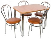 Nizza 4 személyes étkezőszett 120 x 70cm, Calvados 4 étkezőszékkel N