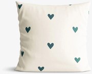 Goldea pamut párnahuzat - szívecskék, elefántcsont színű alapon 40 x 40 cm