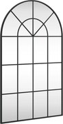 vidaXL fekete ívelt vas fali tükör 60 x 100 cm