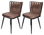 Kusakli Light Brown and Black étkezőszék szett, 2db, 2 db