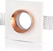 Szem V-tac Gipsz GU10 Négyzet Fehér+Arany VT-866