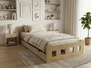 Naomi magasított ágy 90x200 cm, fenyőfa Ágyrács: Léces ágyrács, Matrac: Sommera matrac 18 cm