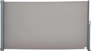Outsunny Kihúzható Oldalsó Napernyő 300 x 160 cm, Kültéri Alumínium Szélvédő, Napvédelem, Kihúzható Magánéletvédő Képernyő Erkélyre, Kertbe, Teraszra,