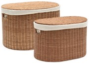 Rattan tárolókosár szett 2 db-os 50x36x32 cm Indali – Kave Home