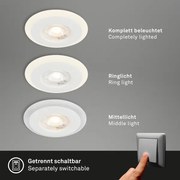 Briloner 7039036 - SZETT 3x LED fürdőszobai süllyesztett lámpatest 3xLED/5W/230V IP44 fehér