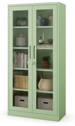 Üveges szekrény AMELIA, 900 x 1850 x 400 mm, Fresh Style: pasztellzöld