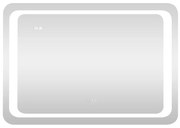 Viva AURA fürdőszoba tükör - érintőkapcsolós - páramenetesítős - órával - LED - FEKVŐ - 80 x 60 cm