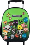 Minecraft Characters gurulós ovis 3D hátizsák, táska 32 cm