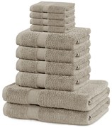 Bézs frottír pamut törölköző és fürdőlepedő készlet 10 db-os Marina – DecoKing