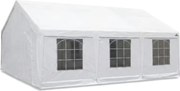 Kerti párty Sátor 5x6 m PVC (500 g/m²) – Fehér, komplett oldalfalakkal - -