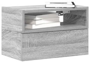 2 db szürke sonoma színű fali éjjeliszekrény 45 x 26 x 28,5 cm