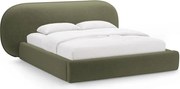Zöld kárpitozott ágyneműtartós franciaágy ágyráccsal 180x200 cm Ovalo – Micadoni