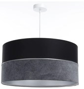 Csillár zsinóron TWIST 1xE27/60W/230V fekete/szürke/ezüst