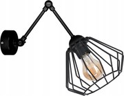 Wire csuklós fali lámpa, fekete LED-es