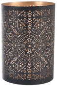 InDecor Fém gyertyatartó Mandala fekete, 13 x 13 x22 cm, L