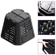 fekete kerti komposztáló 93,3 x 93,3 x 80 cm 480 l