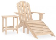 tömör fenyő adirondack szék zsámollyal és asztallal