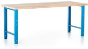 Állítható magasságú műhelyasztal Basic, 200 x 80 cm, kék - ral 5012
