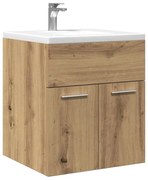 kézműves tölgy szerelt fa mosdószekrény 41x38,5x46 cm