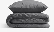Goldea pamut ágyneműhuzat garnitúra - sötétszürke 140 x 200 és 70 x 90 cm