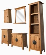 5 elemes tömör fenyőfa fürdőszobai garnitúra