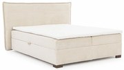 Bézs ágyneműtartós boxspring ágy 200x200 cm Lysa – Ropez