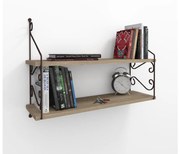 Fali polc SERAMONI 51x72 cm barna/fekete