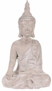 Buddha ülő szobor, szürke, polirezin, 30 x 22 x 54 cm