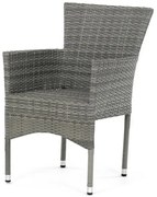 Autronic Kerti szék, fém, polirattan, szürke,AZC-S2118 GREY