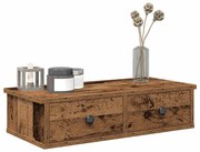 Falipolc fiókokkal régi fa 60x28x15 cm műszaki fa