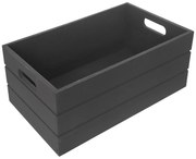 Antracitszürke fa tárolódoboz 36x26x15 cm – Orion