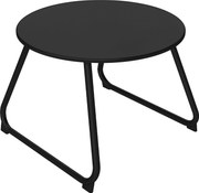 Outsunny Állítható Lábu Kültéri Oldalasztal Ø48x37 cm Festett Fém, Fekete | Aosom