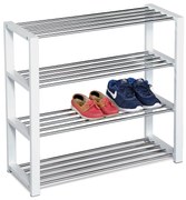 Cipőtartó állvány 4 szintes, fehér, 80 x 30 x 73cm, 4 emelet