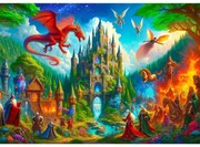 Fantázia kastély fa puzzle