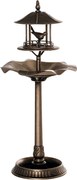 Outsunny Madárfürdő Etető és Cserepes Virágtartó 3 az 1-ben Ø 50 x 113H cm műanyag Antik Bronz | Aosom