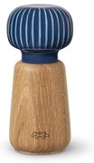 Hammershoi tölgyfa fűszerörlő, sötétkék porcelán részletekkel, magasság 13 cm - Kähler Design