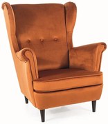 Lord Velvet fotel, narancssárga / fekete