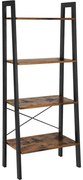 Rusztikus tároló polc 4 szinttel, létra polc 56 x 34 x 136 cm