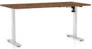 OfficeTech A állítható magasságú asztal, 160 x 80 cm, fehér alap, silverjack tölgy
