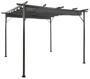 antracitszürke acél pavilon behúzható tetővel 3 x 3 m 180 g/m²