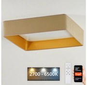 Brilagi-LED Fényerőszabályozható VELVET SQUARE LED/36W/230V Wi-Fi Tuya + távirányító bézs