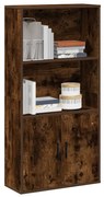 füstös tölgy színű szerelt fa könyvszekrény 60x24x120 cm