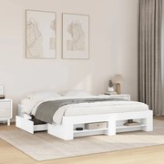 fehér színű szerelt fa ágykeret matrac nélkül 160x200 cm