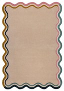 Krémszínű kézi szövésű gyapjú szőnyeg 160x230 cm Leo Scallop – Flair Rugs
