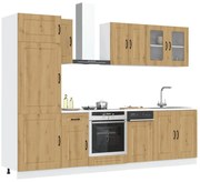 8 részes konyhaszekrény szett Kalmar kézműves tölgy mérnöki fa