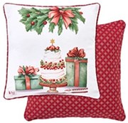Karácsonyi Párna töltelékkel 40x40 cm torta mintás