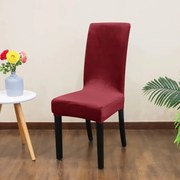 SzékHuzat Étkezőszékre (bársonyos, rugalmas, mosható, bordó)