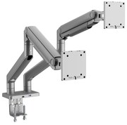 JAKE fém dupla monitorállvány, szürke