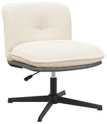 Forgó irodai szék krém göndör gyapjúszerű szövet